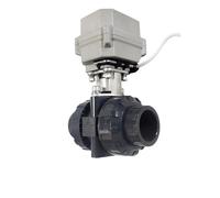 1-1/4“ Electric Automated Ball Valve PVC True Union DN32 Motorized Valve 2/3/5/7 control wires certifed metal gears(BSP THREAD_DC24V_CR501)