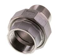1 1/4'' NPT x 1 1/4'' NPT F/M Acier inoxydable Embout double 3 pièces avec joint conique 16 Bar