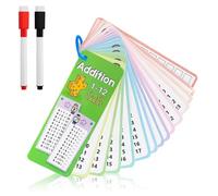 1+1 Cartes d'apprentissage Jeu de Cartes de Ajout pour Enfants Cartes Flash Mathématiques 14Cartes avec 2 Marqueurs Effaçables Apprentissage Ludique Portable pour la Maison et la Salle Classe
