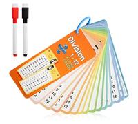 1÷1 Cartes d'apprentissage Jeu de Cartes de Division pour Enfants Cartes Flash Mathématiques 14Cartes avec 2 Marqueurs Effaçables Apprentissage Ludique Portable pour la Maison et la Salle Classe