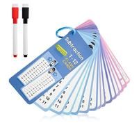 1-1 Cartes d'apprentissage Jeu de Cartes de Soustraction pour Enfants Cartes Flash Mathématiques 14Cartes avec 2 Marqueurs Effaçables Apprentissage Ludique Portable pour la Maison et la Salle Classe