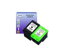 1+1 Cartouches compatibles avec HP OfficeJet H470, H470b, H470wbt, K7100, K7103, K7108 remplace HP 338+ HP343 (Noir+Couleur) -