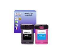 - 1+1 Cartouches d'encre compatibles remplace HP 305 305XL Noire+ Couleur pour HP Deskjet Plus 4155 4155e 4158 4210