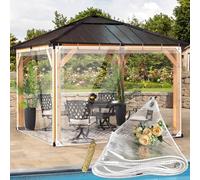1.1 m x 2.7 m Bâche imperméable Transparente avec œillets-pour Meubles de Jardin-Utilisable en extérieur-Imperméable à la Pluie-Isolation des Plantes-Résistant à la poussière 500 g/m²