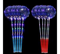 1/10/20/30 pièces 20 pouces Bobo ballons LED lueur dans les ballons foncés avec poignées clignotantes pour anniversaire noël décorations de mariage Blue