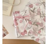 1/10/50 pièces Papier cadeau d'emballage de tulipe rose, papier cadeau de Sydney avec rubans doux, papier d'emballage décoratif, papier cadeau de fleurs ; papier d'emballage de bonbons ; convient pour