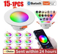 1-10 pièces 10W Smart LED Tuya Downlight Bluetooth plafonnier RGB lampe APP télécommande couleur changeante lumière pour Google Home
