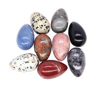 1-10 pièces 24 x 40 mm pierres naturelles polies en forme d'œuf pierres précieuses artisanat décoration de chambre cristaux de quartz rose agate décoration de la maison cadeaux ZoCzkgzd (couleur