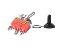 1/10 Pièces E-TEN1121 Mini Interrupteur à bascule ON-ON 3 broches 15A 250V AC Orange(Switch w Cap,1 PCS)