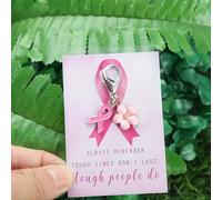 1/10 pièces Ensemble de porte-clés nœud papillon rose et fleurs de cerisier, un cadeau positif pour les femmes pendant le mois de sensibilisation au cancer du sein, convient pour les sacs, pendentifs,