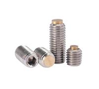 1-10 pièces M2-M16 acier inoxydable empreinte hexagonale creuse vis de réglage avec embout en cuivre, M4x10-3x1mm(5 pièces)