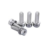 1-10 pièces M3/M4/M5/M6/M8/M10 acier inoxydable 304 sets de vis combinées à tête hexagonale, fessure cruciforme et fessure fendue, M5x55mm