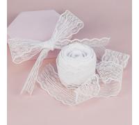 1/10 pièces Paquet - Décorations de faveurs de fête en dentelle blanche, rubans cadeaux, Saint Valentin Taille Unique,1 mètreUnicolore,Tout ImpriméÉtoffe