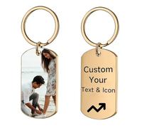 1-10 pièces Porte-clés personnalisé avec photo et gravure laser de texte - Cadeau unique pour homme, petit ami et amateur - Anneau à clés avec message personnalisé et souhaits - parfaite pour cadeaux