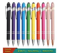 1/10 pièces Stylo à bille avec embout tactile, en métal, stylo à bille 2 en 1 avec embout tactile, encre noire 1,0 mm pour smartphone, tablette 1 pièce (couleur aléatoire),10 pièces (mélange de couleu