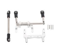 1/10 RC Servo Mount Hydraulic Steering Link Aluminum Alloy Lightweight Adjustable Damping High Performance CNC Machined for SCX10 Models Off Road RC Crawler Car Upgrade Parts (Silver)