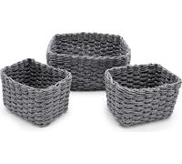 1.10 x 3 paniers de rangement - 1x 27x20x13 cm / 2x 18x13x10 cm - panier organisateur de salle de bain en gris