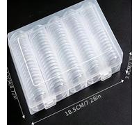 1/100/200/300pcs Coffret de collection de pièces - Capsules de pièces transparentes, boîtes de pièces en plastique rondes, fournitures de boîte de rangement de collection de pièces, étuis de protectio