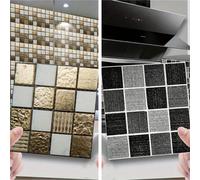 1/100 Autocollants de carreaux de mosaïque cristal 3D, bâtonnets de mosaïque auto-adhésifs, stickers muraux pour décoration de cuisine et de salle de bain, panneaux muraux amovibles pour rénovation, p
