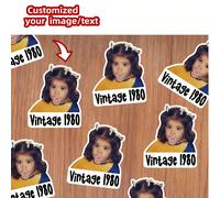 1-100 pièces Autocollants de visage personnalisés, disponibles en plusieurs tailles, convenant pour personnaliser des photos, des logos, des autocollants pour anniversaires, fêtes, bouteilles d'eau, o