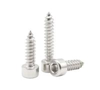 1-100 Pièces M1.4-M10 Vis à bois autofilettantes à tête cylindrique hexagonale creuse en acier inoxydable, M2.2x16mm(100 pièces)