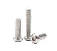 1-100 Pièces M1.6-M12 Vis à machine à tête ronde hexagonale creuse en acier inoxydable, M3x12mm(100 pièces)