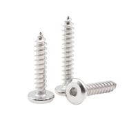 1-100 Pièces M2-M10 Vis à bois autofilettantes à tête bouton hexagonale creuse en acier inoxydable, M2x5mm(100 pièces)