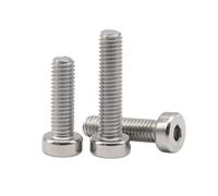 1-100 Pièces M2-M12 Vis à machine à tête cylindrique courte hexagonale creuse en acier inoxydable, M2.5x25mm(50 pièces)