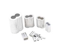 1-100 pièces Manchon de sertissage en aluminium M1-M12, embout câble métallique, pince à double trou forme 8, clip fixation for, boucle Convient aux câbles et aux cordes(M1.5 (50pcs))