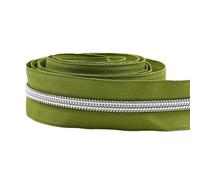1-10M 5# Nylon Zippers For Sewing Plastic Zipper By Meters Jacket Zips Closures Bag Clothes Coil Zip Repair Kit DIY Accessories pour Les Jackets(Green,5Meters)