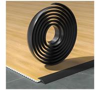 1-10m Barre de Seuil Adhesive en PVC, Bande de Transition pour Relier Les Joints de Sol et Les Transitions de Seuil de Moquette, Carrelage(Black,3.5cmx5m)