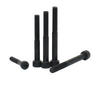 1/10pc Noir niveau 12.9 Acier M3 M4 M5 M6 M8 Demi-filetage Allongé Long Hexagone Hex Socket Cap Head Vis Boulon(130mm,M6 (10pcs))
