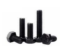 1/10X M3 M4 M5 M6 M8 M10 M12 DIN933 GB5783 noir A2 acier inoxydable filetage complet extérieur vis à tête hexagonale boulon(16mm,2pcs M8)