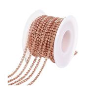 1/10Yard Rhinestone Chain Glitter Crystal Sew On Glue On Rhinestones for Clothes DIY Garment Accessories Trim Cup(Light Padp,10 YARDS_SS8 2.5MM)