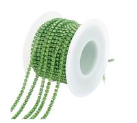 1/10Yard Rhinestone Chain Glitter Crystal Sew On Glue On Rhinestones for Clothes DIY Garment Accessories Trim Cup(Peridot,10 YARDS_SS6 2MM)