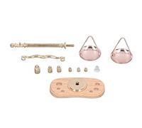 1:12 Balance Miniature rétro pour Maison de poupée, Mini Balance exquise, Accessoires décoratifs pour Maison de poupée pour Enfants, Alliage de Bois Composite, 6 Poids