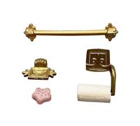 1/12 Dollhouse Simulation Papier Serviette Porte Savon Serviette Rack Ensemble Modèle Poupée Maison Miniature Salle De Bains Décor Jouets