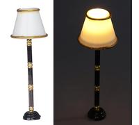 1:12 Lame LED poulons House éclairage Miniature lampadaire, Lampe à Table, lumières LED Blanches Chaudes, Batterie, Lampe de Bureau Accessoire de Maison de poupée
