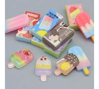 1:12 Mini Poupée en Peluche Réaliste de Crème Glacée, Ensemble de Jeu de Nourriture Miniature, Accessoire de Modèle de Photographie, Accessoire de Modèle de Paysage de Maison de Poupée d'Été (Couleur 