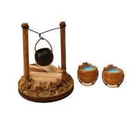 1/12 Miniature détaillée Country Life Scène réaliste Maisons de poupée Décoration de scène rurale avec cuisinière suspendue Bois de chauffage