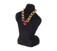 1/12 Miniature Mannequin de présentation de collier avec flocage et bijoux amovibles pour décoration de magasin d'antiquités Mannequin pour maison de poupée