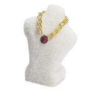 1/12 Miniature Mannequin de présentation de collier avec flocage et bijoux amovibles pour décoration de magasin d'antiquités Accessoires de maison de poupée