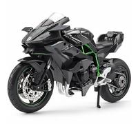 1:12 Modèle de Moto en métal moulé et Plastique, Noir | Pour Kawasaki Ninja H2R, aucun assemblage requis, mini modèle, cadeau parfait pour adulte