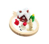 1 12 Petit Chalet Winterland avec Simulation de grésil et ornementation de Vacances en Roses, Maison modèle réaliste avec Toit en Neige