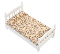 1:12 Poupée Maison de Poupée Meubles Miniature Jeu Pocket Chambre Style Lit Simple Accessoires Hamster (Blanc, Taille Unique)