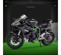 1:12 Suzuki GSX R1000 Noir/Bleu, Kawasaki R, Modèle de moto en alliage, peut se tenir debout, direction mobile, roues arrière avec fonction d'amortisseur, jouet de collection de moto réaliste (sans bo
