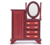 1:12 Table de Maquillage Miniature en Bois pour Maison de poupée, Ensemble de Meubles de Salon, Accessoire de décoration écologique pour Maison de poupée avec Finition par