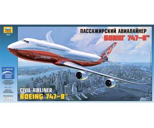 1:144 Zvezda Boeing 747-8 Kit Z7010 Modellino