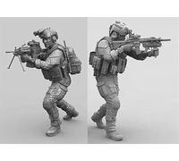 1/16 U.S. Commando Soldier Resin Model Kit Figure non peinte et non assemblée Model Kit Resin (2 figures) // J6Y0T1