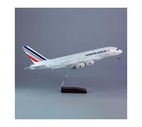 1: 160 Modèle d'avion en Résine Moulée sous Pression Adapté pour A380 avec Affichage Lumières Et Roues Kit de Jeu de Passe-Temps(B)